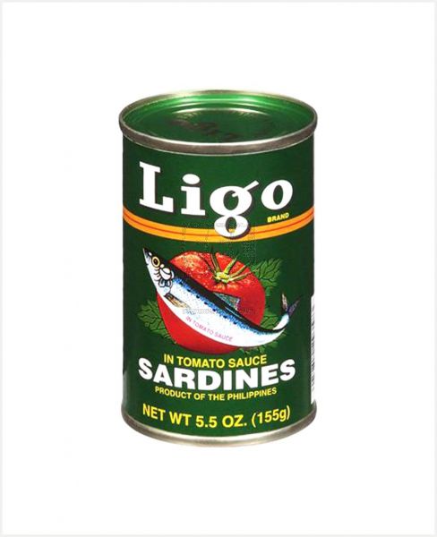LIGO SARDINES IN TOMATO SAUCE GREEN 155GM