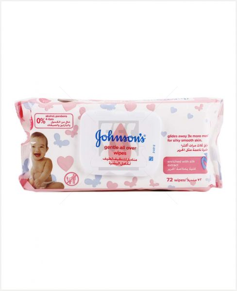 JOHNSON'S GENTLE ALL OVER BABY WIPES 72’S