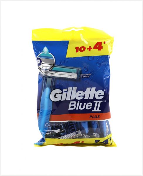 GILLETTE BLUE II PLUS RAZOR 10'S+ 4'S PROMO