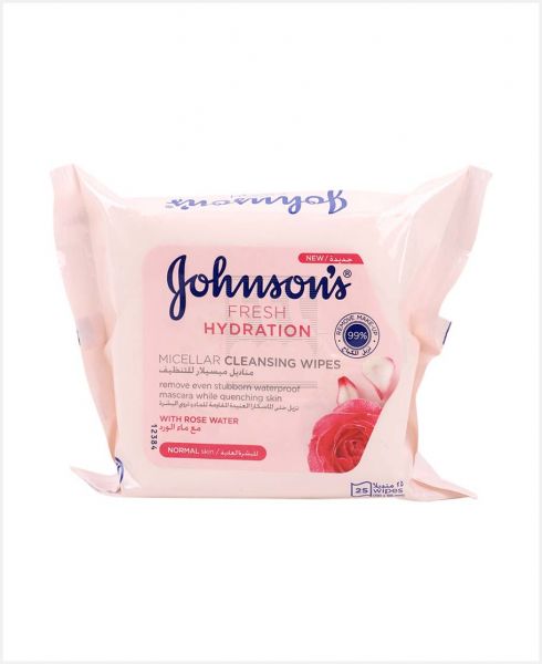 JOHNSON'S MICELLAR CLEANSING WIPES 25'S