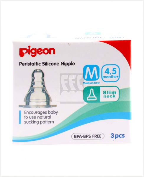 PIGEON SILICONE NIPPLE 3PCS (M) #17352