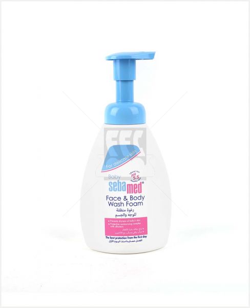 SEBAMED BABY FACE & BODY WASH FOAM 400ML