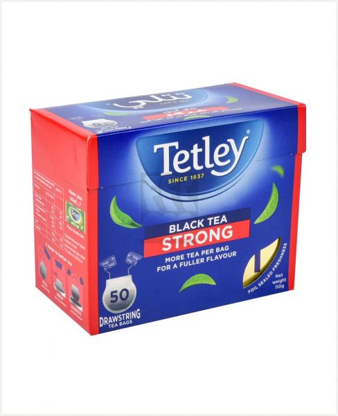 TETLEY DRAWSTRING BLACK TEA STRONG 50X2.2GM 110GM