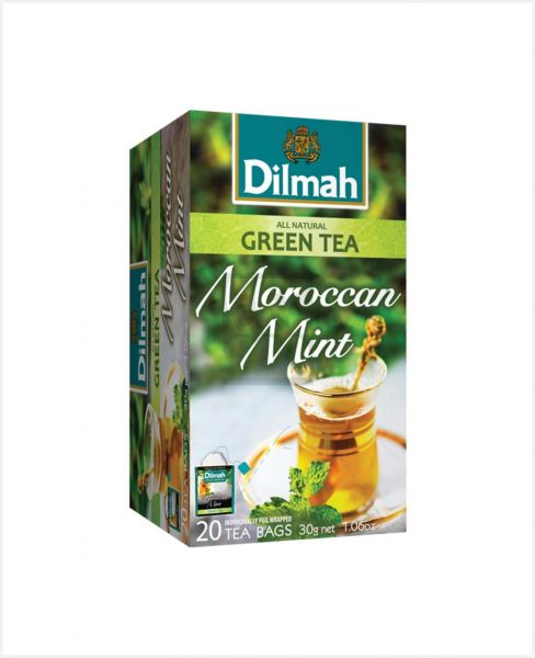 DILMAH GREEN TEA MORROCAN MINT(1.5GMX20BAGS) 30GM