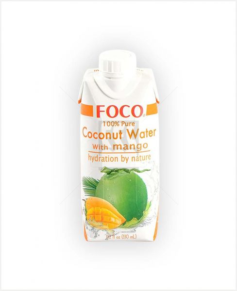 FOCO 100% PURE COCONUT WATER WITH MANGO 330ML