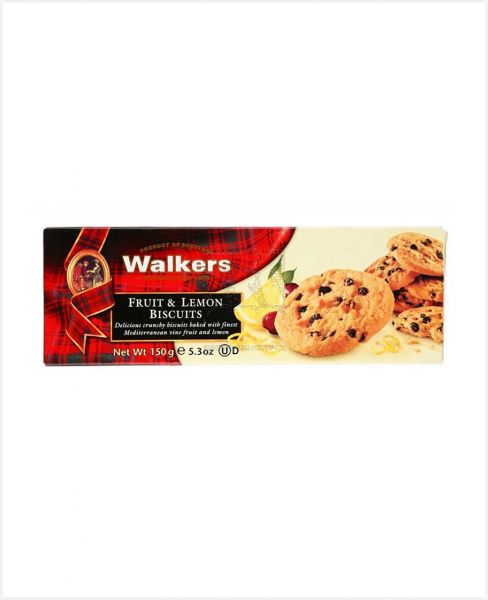 WALKERS FRUIT AND LEMON BISCUITS 150GM