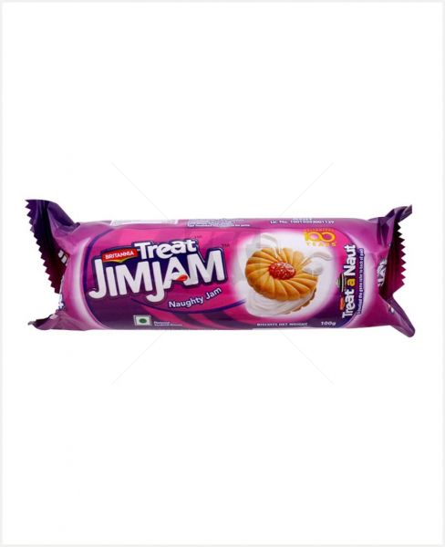 BRITANNIA JIM JAM TREAT FRUIT CREAM BISCUITS 92GM