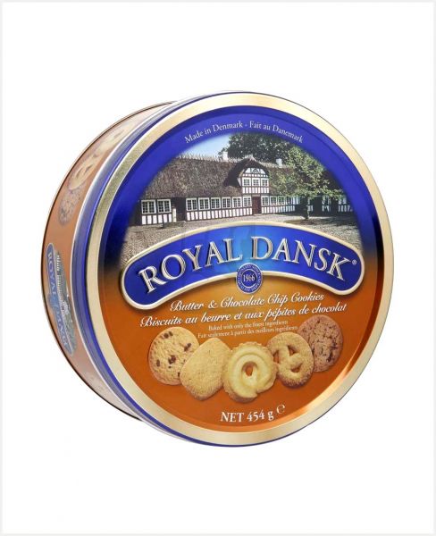ROYAL DANSK BUTTER&CHOCOLATE CHIP COOKIES 454GM