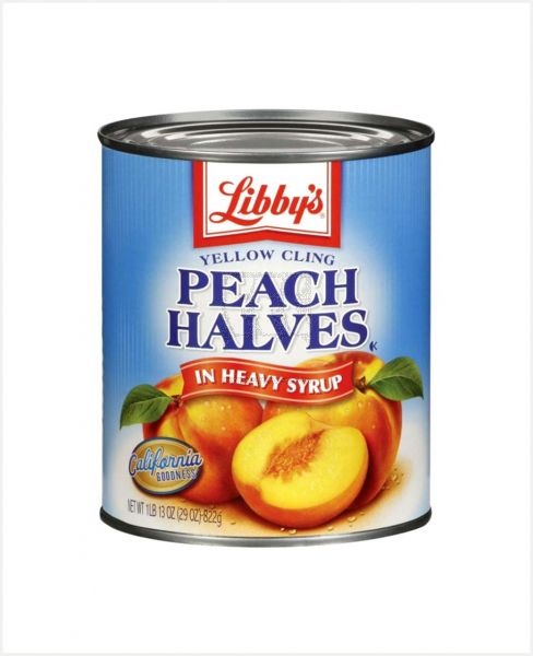 LIBBY'S YELLOW CLING PEACHE HALVES IN HEAVY SYRUP 825GM