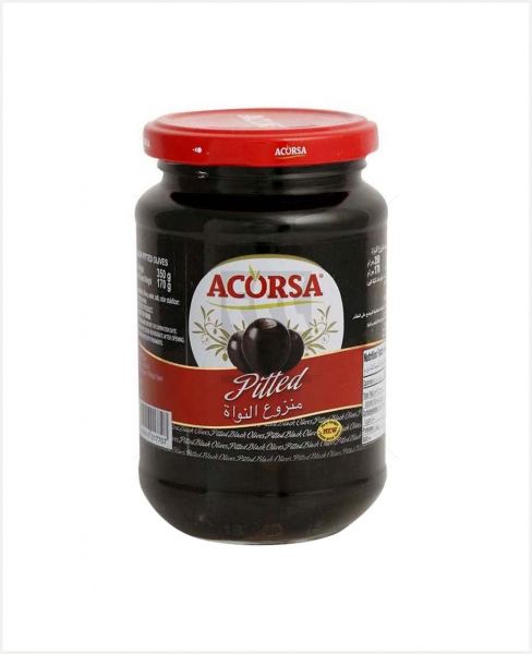 ACORSA SPANISH PITTED BLACK OLIVES 350GM