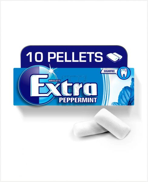 WRIGLEY'S EXTRA PEPPERMINT S/F CHEWING GUM PELLETS 10S 14GM