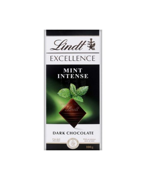 LINDT EXCELLENCE MINT INTENSE DARK CHOCOLATE 100GM