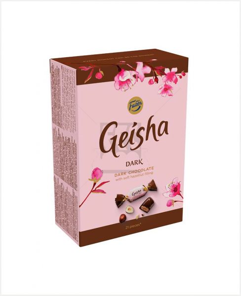 FAZER GEISHA DARK CHOCOLATE WITH HAZELNUT FILLING 21PCS 150GM