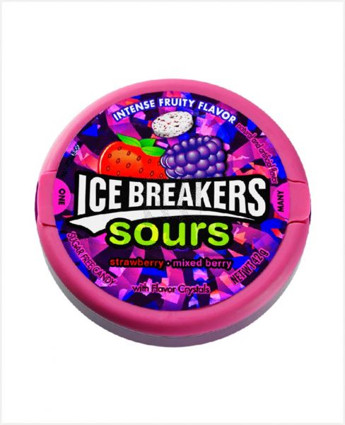 ICE BREAKERS SOURS STRAWBERRY MIXED BERRY 42GM