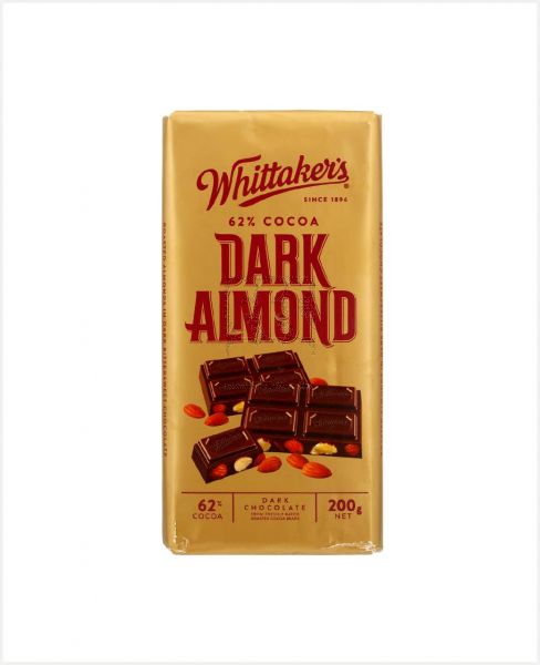 WHITTAKER'S ALMOND DARK CHOCOLATE 200GM