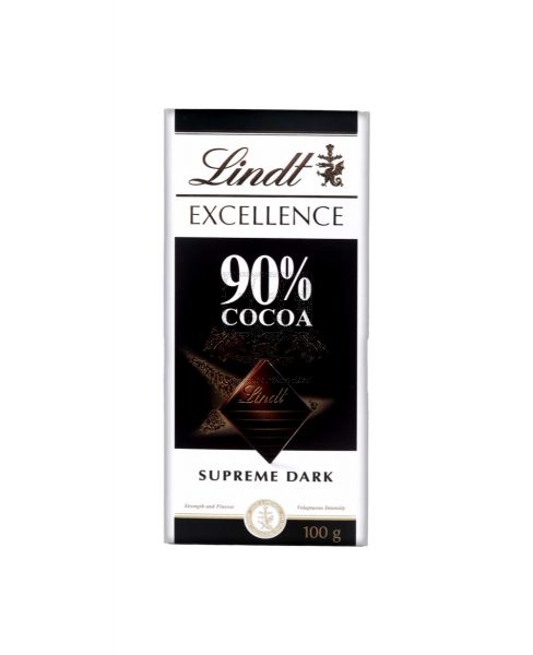 LINDT EXCELLENCE 90% COCOA DARK CHOCOLATE 100GM
