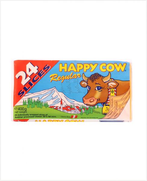 HAPPY COW REGULAR SLICED CHEESE 400GM