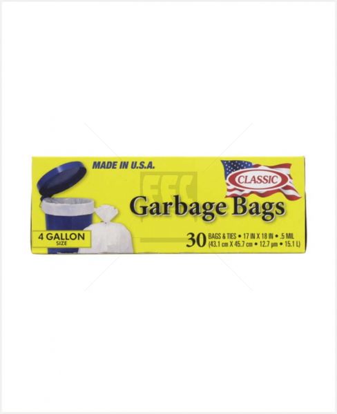 CLASSIC GARBAGE BAGS (17X18INCH) 30PCS