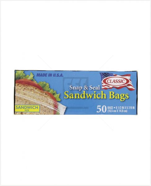 CLASSIC SNAP&SEAL SANDWICH BAGS 50`S