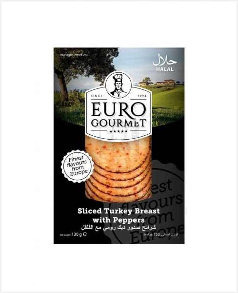 EURO GOURMET SLICED TURKEY BREAST WITH PEPPER 130GM