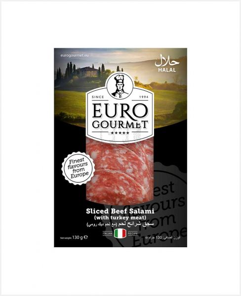 EURO GOURMET SLICED BEEF SALAMI 130GM