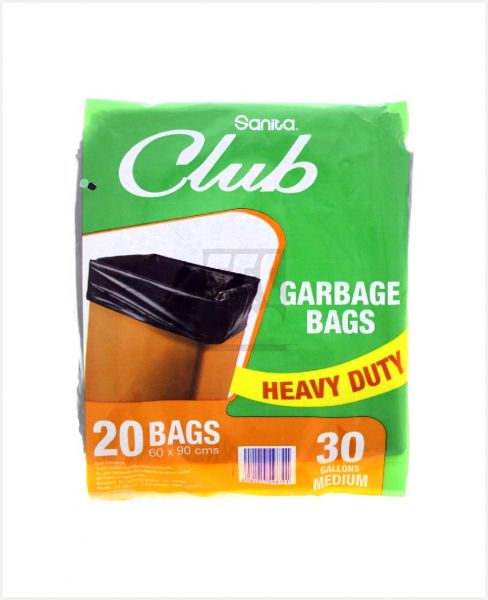 SANITA CLUB GARBAGE BAGS 20PCS 60X90CM 30GALLONS