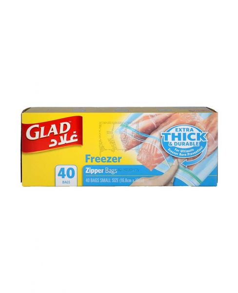 GLAD FREEZER ZIPPER BAGS QUART 40S