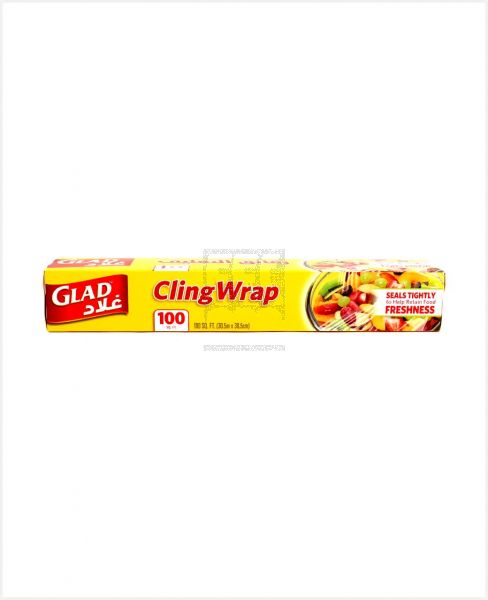 GLAD CLING WRAP SEALS TIGHTLY 100 SQ.FT.