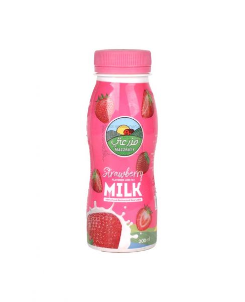 MAZZRATY FRESH STRAWBERRY MILK LOW FAT 200ML
