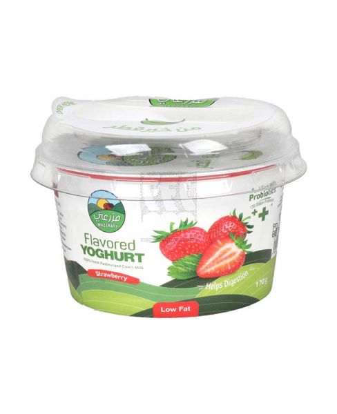 MAZZRATY FLAVOURED YOGURT STRAWBERRY LOW FAT 170GM