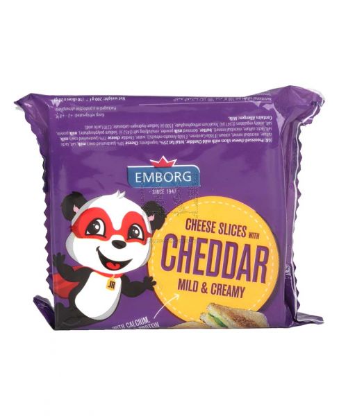 EMBORG CHEESE SLICES WITH CHEDDAR 10PCS 200GM