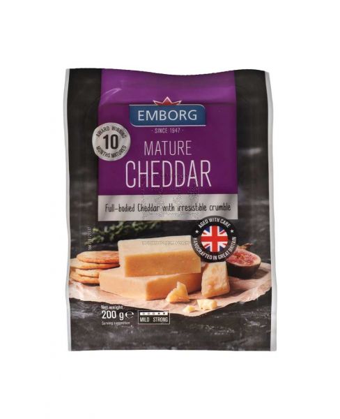 EMBORG MATURE CHEDDAR CHEESE 200GM