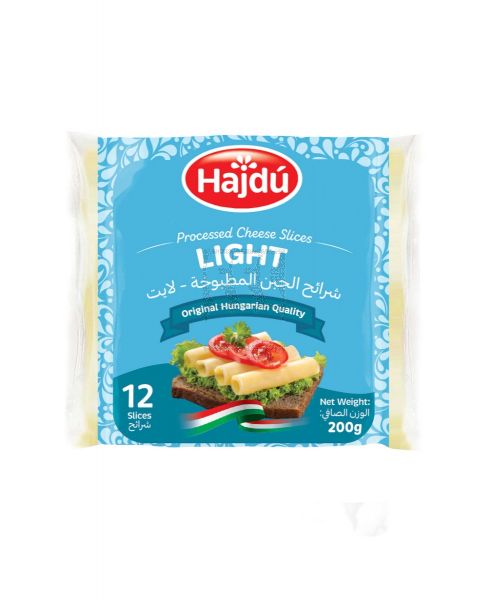 HAJDU LIGHT PROCESSED CHEESE SLICES 12PCS 200GM