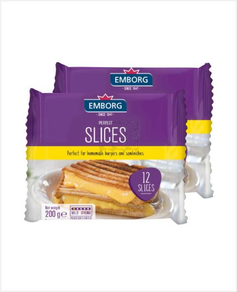 EMBORG PERFECT SLICES CHEESE 2X200GM
