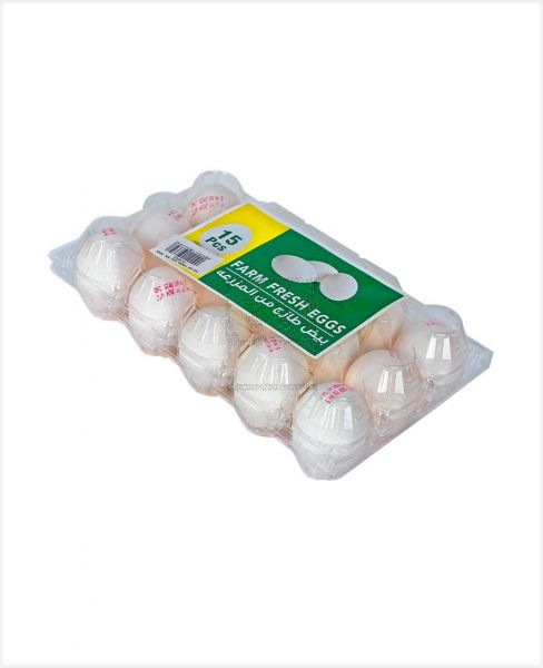 FARM FRESH WHITE EGGS INDIA 15PCS (PG)