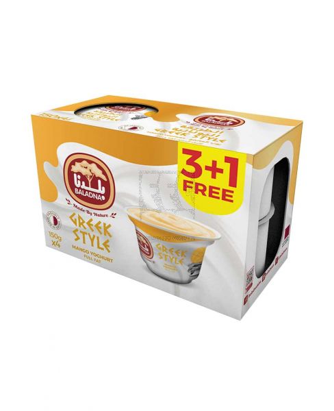 BALADNA GREEK STYLE MANGO YOGHURT 150GM (3+1)