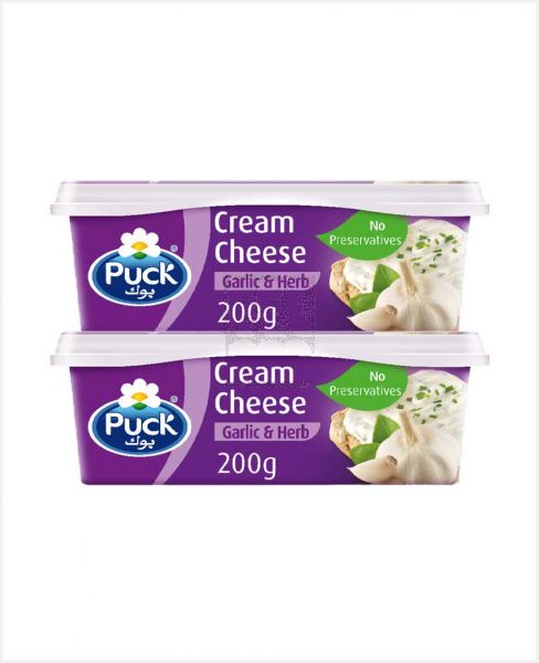 PUCK CREAM CHEESE GARLIC AND HERBS 2X200GM @S.OFFER
