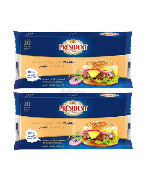 PRESIDENT SLICE CHEESE ASSORTED 2SX400GM PROMO