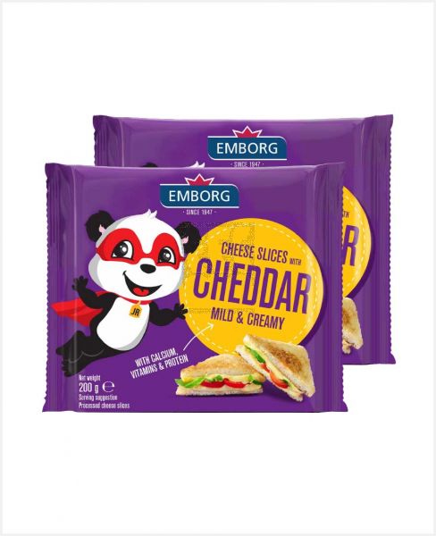 EMBORG CHEESE SLICES WITH CHEDDAR 2SX200GM SPECIAL OFFER