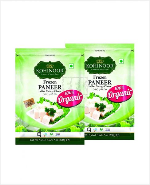 KOHINOOR 100% ORGANIC FROZEN PANEER 2SX200GM SPECIAL OFFER