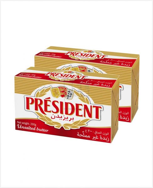 PRESIDENT UNSALTED BUTTER 2X200GM PROMO