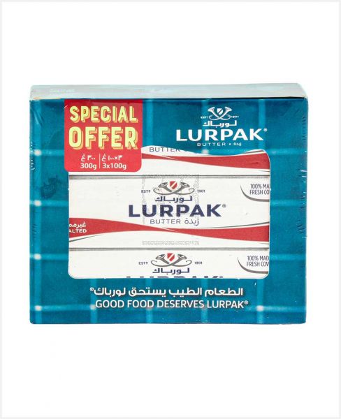 LURPAK DANISH BUTTER UNSALTED 3X100GM @S.OFFER