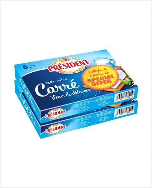 PRESIDENT CARRE CHEESE SQUARES 6 PORTIONS 4SX84GM PROMO