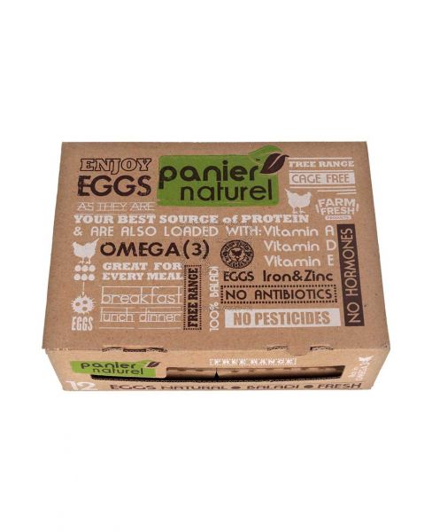 PANIER NATUREL FREE RANGE OMEGA 3 EGGS 12PCS