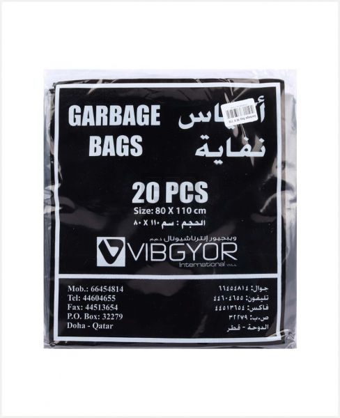 VIBGYOR GARBAGE BAGS 80X110CM 20PCS