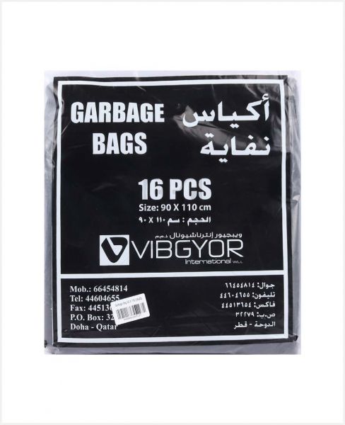 VIBGYOR GARBAGE BAGS 90X110CM 16PCS