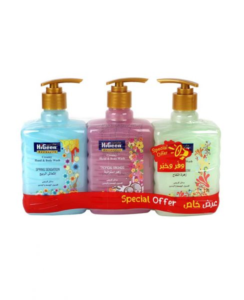HIGEEN CREAMY HAND & BODY WASH 500ML X 3PCS S/OFFER