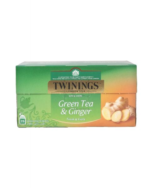 TWININGS GREEN TEA & GINGER (25BAGS X 1.6GM) 40GM