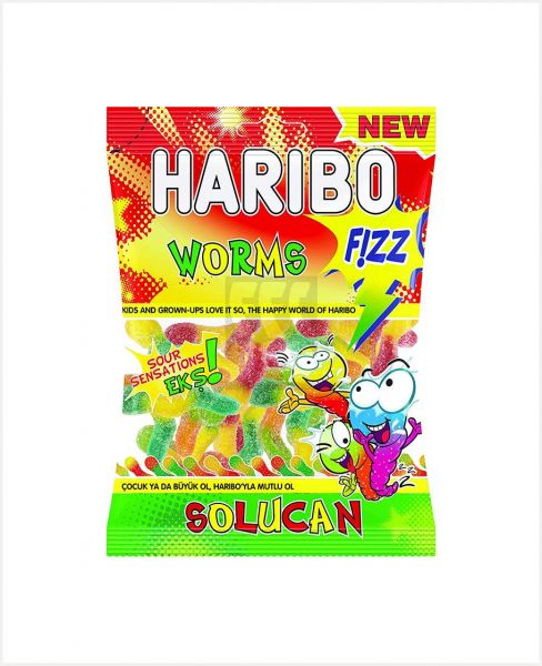 HARIBO WORMS SOUR JELLY CANDY 160GM