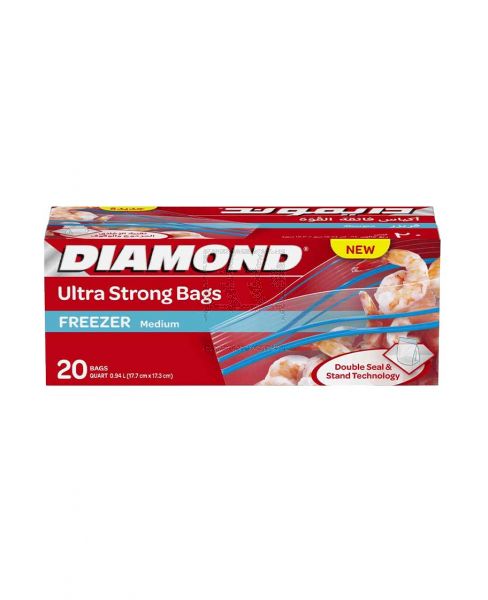 DIAMOND FREEZER ZIPPER BAG MEDIUM 20'S #DM232-0